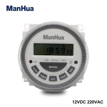 ManHua Универсальный MT619 16A 30A Цифровой таймер с водонепроницаемой крышкой Простая проводка Программируемый переключатель времени на 7 дней
