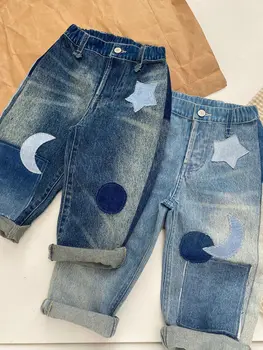 Jenny & Dave / Популярные весенне-летние новые универсальные джинсовые брюки ручной работы для мальчиков и девочек 2023 года - Sun Moon Star Children