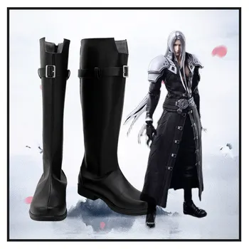 Final Fantasy VII Remake Sephiroth Обувь для косплея, Костюмы, Длинные сапоги, костюмы для вечеринки в честь Хэллоуина для взрослых, Аксессуары, изготовленные на заказ