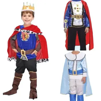 Детский костюм Короля Принца для Косплея, Карнавальное платье для мальчиков на Хэллоуин, Пурим, Детская Фантазия, Комплект детской одежды для косплея