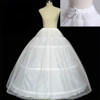 Высококачественная Белая Нижняя юбка с 3 Обручами, Кринолин, Нижняя юбка-комбинация Для Свадебного платья, Свадебное платье В наличии 2021