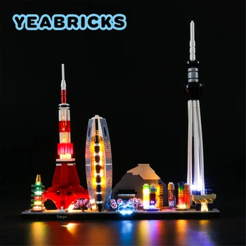 Комплект светодиодных ламп YEBRICKS для 21051, набор сувенирных строительных блоков Tokyo Skyline (не включает модель) Игрушки для детей