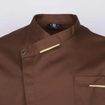 Куртки шеф-повара унисекс, пальто, рубашка с длинными рукавами, кухонная униформа, кофейный набор