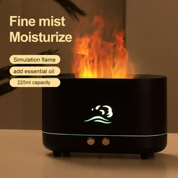 Пламенный Увлажнитель воздуха, USB Портативный Увлажнитель воздуха для дома, Спальни, Эфирное масло, Расширитель для ароматерапии, Туманообразователь с цветной подсветкой