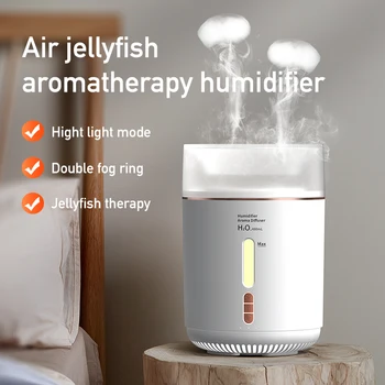 Двойное сопло, дымовое кольцо в виде медузы, Увлажнитель воздуха для ароматерапии, ультразвуковой туманообразователь, диффузор эфирных масел