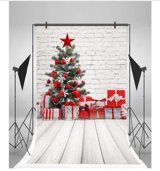 Белая Кирпичная стена, Рождественская Елка, Деревянная доска, Подарок Ребенку на день рождения, Фоны Для Фотосъемки, Реквизит для фотостудии