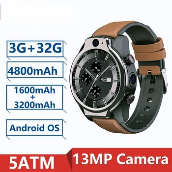 2023 Новые S10 5ATM Водонепроницаемые 4G Смарт-Часы для Мужчин Wifi Android OS SIM 13MP Камера GPS Приложение Видеочат 32G 1600mAh Большая Батарея