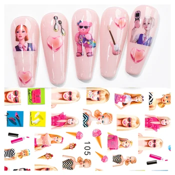 10 шт. Наклейка для ногтей Disney Розовая Модная Наклейка для украшения ногтей Для девочек, Микки и Минни, 3D-слайдер для ногтей, товары для ногтей