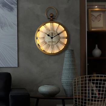 Цифровые Роскошные настенные часы Винтажные Современные Золотые Металлические Настенные часы в Скандинавском Промышленном дизайне Reloj De Pared House Украшение дома