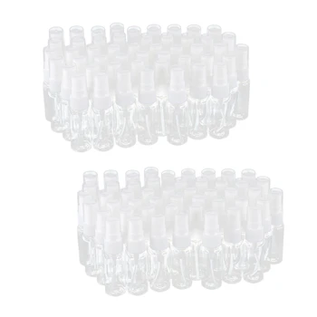 AD-100 упаковок Пустых прозрачных пластиковых бутылок для распыления мелкодисперсного тумана с салфеткой из микрофибры, контейнер многоразового использования объемом 20 мл