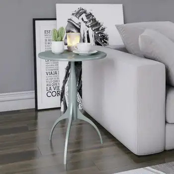 Круглый современный столик для напитков диаметром в дюйм, серый Mesas в виде ласточкиного хвоста, Чайный столик для спальни, Маленький столик, Столешница Smal