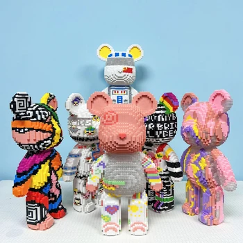 Креативный геометрический Медведь, строительный блок, 3D модель, собранные волшебные кирпичи Fluidbear, игрушки для детей, подарок на День рождения