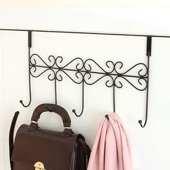 Пять крючков Крючки над дверью Полотенце Одежда Шляпа сумка над дверью Вешалка для ванной комнаты Ткань для пальто