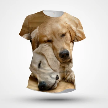 2023 Новая футболка с животными, 3D печать, милый и забавный узор, короткий рукав, Индивидуальный заводской прямой Летний спортивный облегающий топ для отдыха