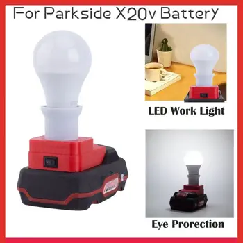 Светодиодные рабочие фонари для кемпинга на открытом воздухе С литиевой батареей серии PARKSIDE X20v Для портативных ламп E27 (не включая батарейки)