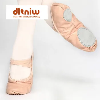 Бренд Dames Schoenen, профессиональная обувь для танцев из натуральной кожи, мягкая женская обувь с полной разрезной подошвой, розовая Оптовая продажа, балетные танцевальные туфли