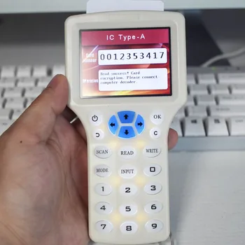 10 Английский Частотный RFID Копировальный аппарат Дубликатор 125 кГц Брелок NFC Считыватель Писатель 13,56 МГц Зашифрованный Программатор USB UID Копия карты Тег