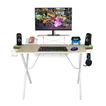 Профессиональный игровой стол Pro (черный или белый) со встроенным хранилищем, металлическими держателями для аксессуаров и гнездами для кабелей