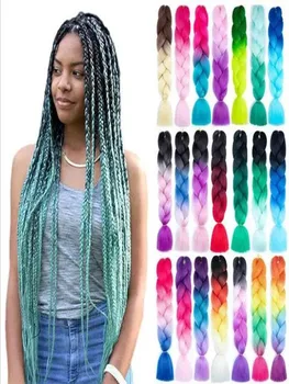 Цветной парик с большой косичкой, африканская большая косичка, химическое волокно, парик с дредами для наращивания волос
