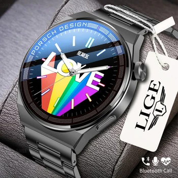 Мужские Часы LIGE 2023 AMOLED, смарт-часы с Bluetooth-вызовом, HD-экран, Водонепроницаемые Умные часы, Женский спортивный браслет-фитнес-трекер