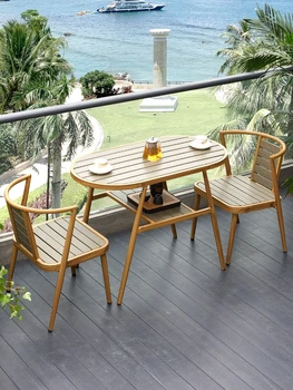 Балконный стол и стул для отдыха чайный столик и стул комбинация стола и двух стульев простой стол и стул на открытом воздухе