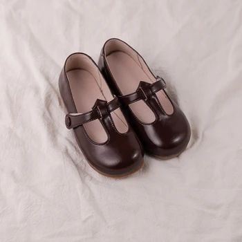 Обувь принцессы с мягкой подошвой в стиле Ретро для девочек, Детская кожаная обувь, модная детская обувь, Дизайнерская обувь для девочек