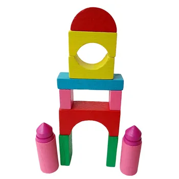 Детский деревянный мини-замок, строительные блоки Геометрической формы, Развивающие игрушки, игра, экологически чистая 26 шт./компл.