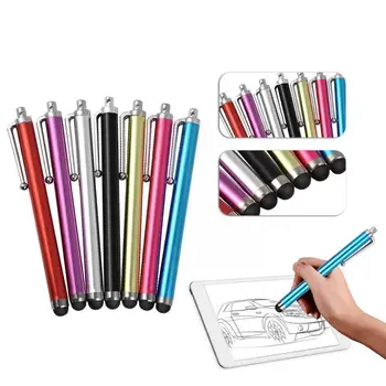 Емкостная ручка Kugelschreiber Смартфоны Для iPad iPhone Со Случайным Цветом Емкостного экрана Универсальный Стилус Металлический K7I8
