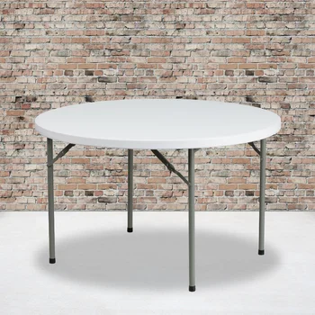 Современная мебель 4-футовый круглый Гранитный белый пластиковый складной стол настольный стол для кемпинга уличный стол