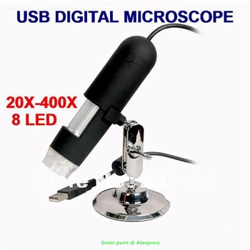 Инструмент наилучшего качества Мини-дизайн 1.3 Мега (с интерполяцией до 2 М) 20X-400X USB Цифровой микроскоп Эндоскоп Лупа Камера С 8 светодиодами