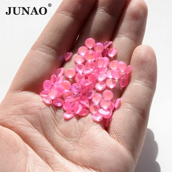JUNAO Оптовая продажа SS6-SS30, объемная упаковка, Светящийся Розовый Гвоздь, Горный Хрусталь, Стразы с бриллиантами, Блестящий Стеклянный камень, Круглые кристаллы