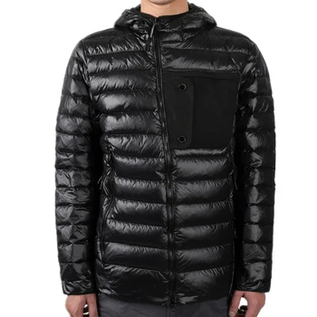 CP topstoney/ утепленный зимний легкий пуховик с капюшоном, повседневная модная куртка, кепка с капюшоном, черная пуховая куртка, мужское плюшевое пальто