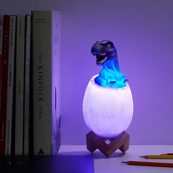 3D Сенсорный светодиодный Ночник 16 Цветов, Прикроватная лампа с дистанционным Управлением, Светильник с изображением Яйца динозавра, Детские игрушки, Перезаряжаемая Настольная лампа
