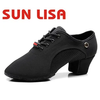 SUN LISA/ Женские туфли для латиноамериканских танцев, Танго Сальса, Современная обувь для бальных танцев для девочек, Женские Оксфордские кроссовки для помещений и улицы