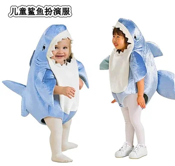 Костюм акулы на Хэллоуин, сказочный драматический костюм для сценического представления, детский костюм для детского сада
