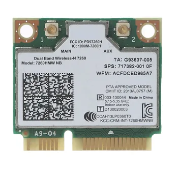 Двухдиапазонная Беспроводная карта для Intel 7260 7260HMW ac Mini PCI-E 2,4 G/5 ГГц Wlan Wifi Карта 300 Мбит/с для ноутбука HP 717382-001