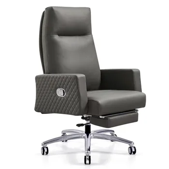 Офисная мебель современное простое офисное кресло кожаное кресло для отдыха, обеденное кресло с педалями, кресло менеджера, кресло босса, подъемное кресло, компьютерное кресло