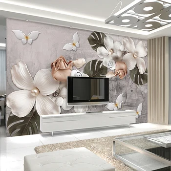 На заказ любого размера, 3D настенные обои, современные украшения, бабочка, цветок, геометрический 3D фон для телевизора в гостиной, обои для домашнего декора