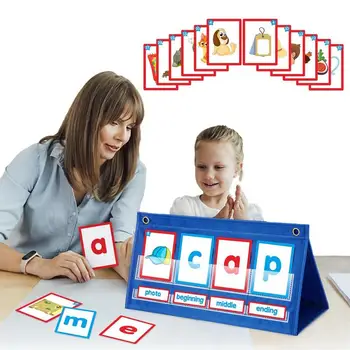Карманная таблица для построения слов, игра в слова с алфавитом, самостоятельная игра для занятий в классе или дома, обучающие игрушки, акустика