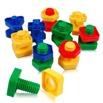 Винтовые строительные блоки Пластиковые вставные блоки Игрушки в форме гайки для детей Развивающие игрушки Масштабные модели Монтессори Подарки