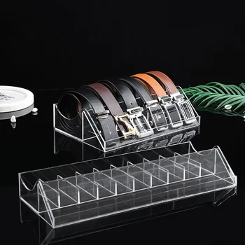 Акриловый Органайзер для ремня с 4-8 отделениями, Прозрачная коробка для показа ремня для шкафа, галстук-бабочка, Акриловый держатель для хранения контейнера для ремня