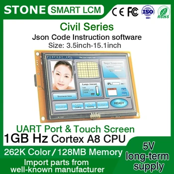 7-дюймовым встроенным интеллектуальным tft LCD модулем с последовательным интерфейсом и высоким разрешением 1024 * 600 для промышленного использования