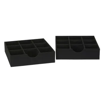Высококачественные черные льняные органайзеры для ящиков, 2 упаковки, идеально предназначенные для поддержания чистоты и порядка в шкафах.