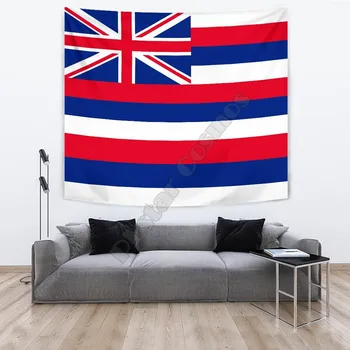 Гавайский Гобелен в стиле флага, 3D печать, Гобеленовый Прямоугольный домашний декор, настенный светильник 02
