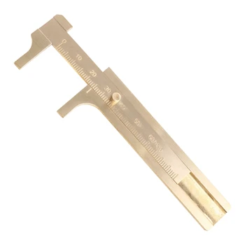 Мини Карманный штангенциркуль Скользящий штангенциркуль 0-80 мм, Латунная линейка, измерительный инструмент для измерения ювелирных изделий
