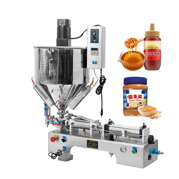 Полуавтоматическая Машина Для Розлива томатного соуса и шоколадного крема, машина для розлива пасты с поршневым перемешиванием