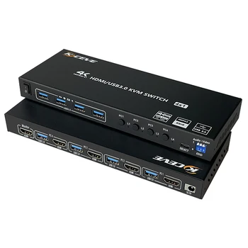 USB 3.0 KVM-коммутатор HD-MI с поддержкой 4 портов USB-концентратор HDR EDID HD-MI USB-коммутатор 4 в 1 Выходе и 4 порта USB 3.0 для печати клавиатуры и мыши