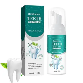 Пена для отбеливания зубов Зубная паста для глубокой чистки зубов 60 мл Мусс для очищения зубов Простая в использовании пена для отбеливания зубов