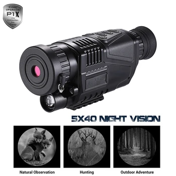 Монокуляр Ночного Видения 5X40 Инфракрасный IR 400M Цифровая Разведывательная Видеорегистраторная Камера для Безопасной Охоты на открытом Воздухе P1X-0540