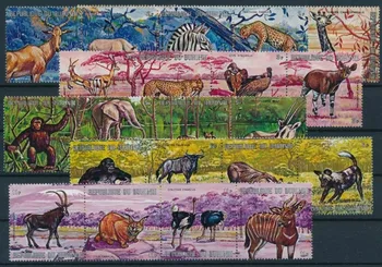24 шт., Почтовые марки Бурунди, 1971, Африканские животные, Настоящие оригинальные марки для коллекции, MNH